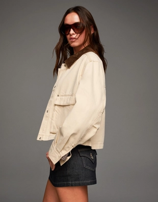 Куртка с воротником из вельвета- Заказать в России