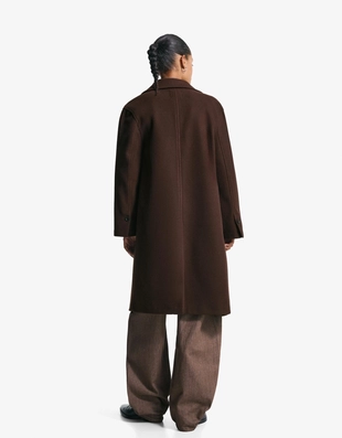 Длинное пальто из мягкой ткани- Заказать в России