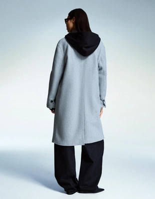 Длинное пальто из мягкой ткани- Заказать в России