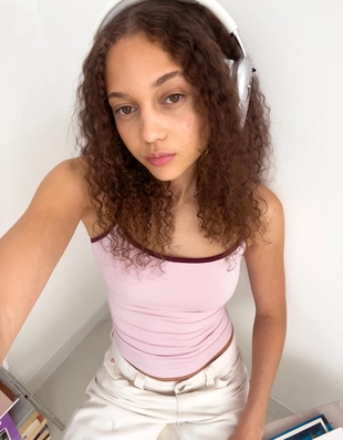 Pink|3941/443 - Bershka Топ на бретелях