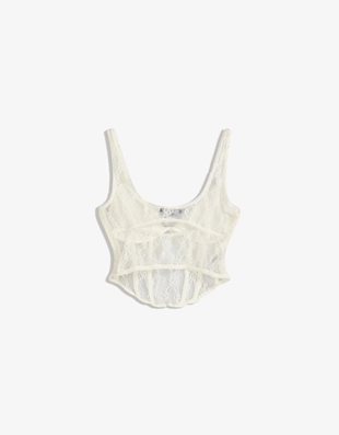 Топ с кружевом на бретелях- Заказать в России