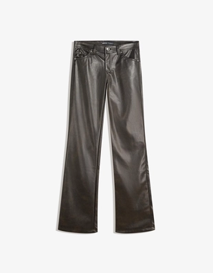 Брюки кроя BOOTCUT из искусственной кожи- Заказать в России