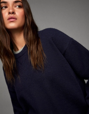 Свитер с круглым вырезом- Заказать в России