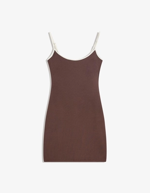 Мини-платье с контрастными бретелями- Заказать в России