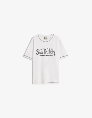White|8032/210 - Bershka Футболка с короткими рукавами и принтом «VON DUTCH»