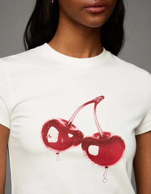 Футболка с короткими рукавами и принтом- Заказать в России