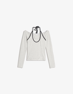 Лонгслив с горловиной халтер- Заказать в России