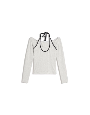 Лонгслив с горловиной халтер- Заказать в России