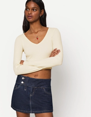 Cream|7100/653 - Bershka Свитер с V-образным вырезом