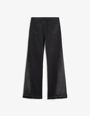 Black|5032/166 - Bershka Комбинированные джинсы расклешенного кроя