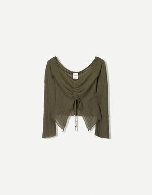 Купить Bershka Свитер в стиле рустик со сборкой