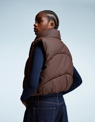 Укороченный стеганый жилет- Заказать в России