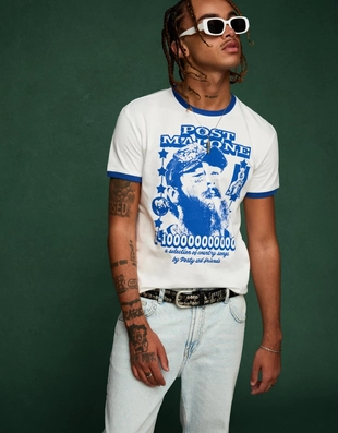 Футболка с короткими рукавами и принтом POST MALONE- Заказать в России