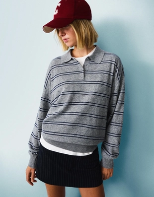 Grey|7137/376 - Bershka Свитер с воротником поло