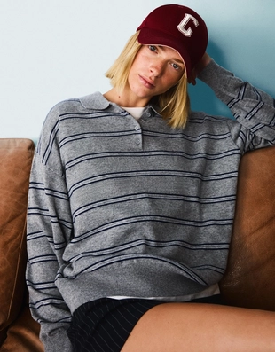 Свитер с воротником поло- Заказать в России