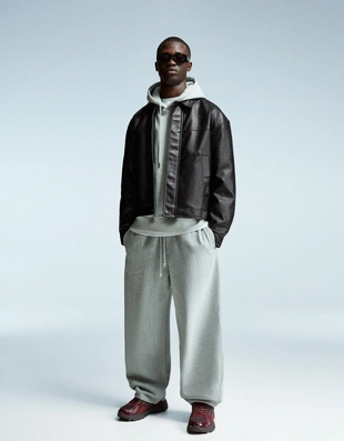 Куртка геометрического кроя из искусственной кожи- Заказать в России