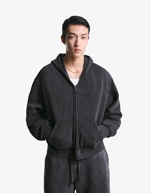 Укороченная толстовка геометрического кроя с застежкой-молнией- Заказать в России