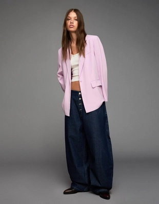 Pink|6537/710 - Bershka Блейзер с полосками на спине