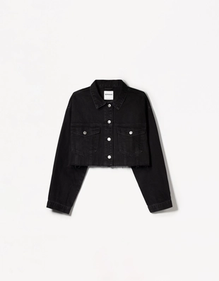 Укороченная джинсовая куртка- Заказать в России