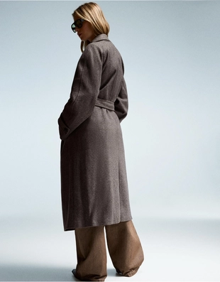 Тренч из мягкой ткани с поясом- Заказать в России