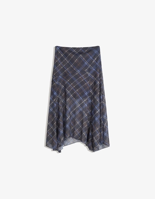 Юбка миди асимметричного кроя в клетку- Заказать в России