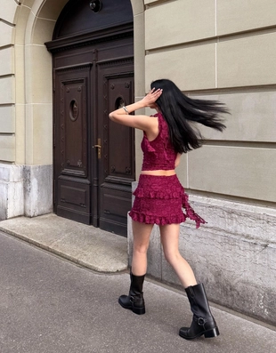 Кружевной топ с воланами- Заказать в России