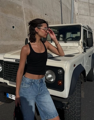 Light blue|3193/335 - Bershka Джинсовые шорты свободного кроя