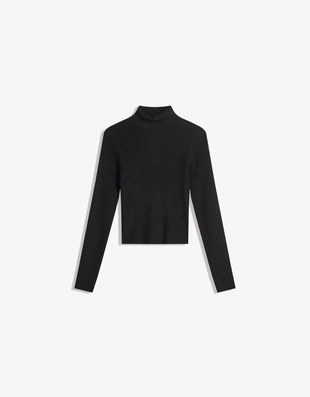 Black|7104/645 - Bershka Свитер в рубчик с высоким воротником