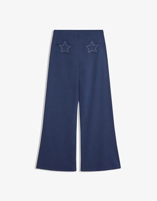 Брюки из мягкой ткани с декоративными заклепками- Заказать в России