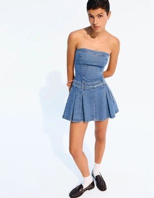 Джинсовое мини-платье- Заказать в России