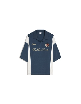 Поло геометрического кроя с короткими рукавами и принтом- Заказать в России