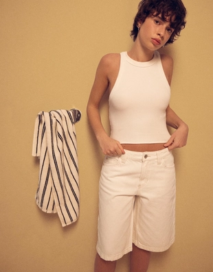 Купить Bershka Джинсовые шорты свободного кроя