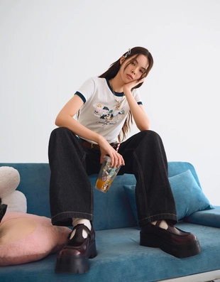 Off white|7821/167 - Bershka Футболка с короткими рукавами и принтом «мофусанд»