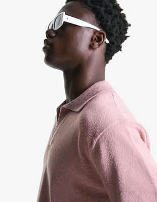 Pink|8239/376 - Bershka Поло из рельефной махровой ткани