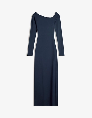 Платье миди асимметричного кроя с длинными рукавами- Заказать в России