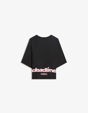 Black|7637/705 - Bershka Футболка с короткими рукавами BLACK PINK