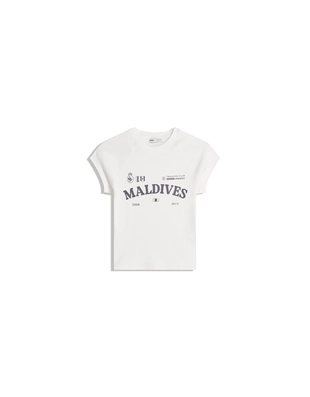 Off white|7822/660 - Bershka Футболка с короткими рукавами и принтом