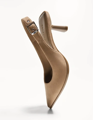 Туфли-мюли на среднем тонком каблуке- Заказать в России