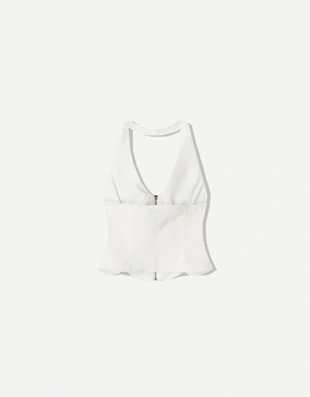 Купить Bershka Топ из бенгалина с застежкой-молнией