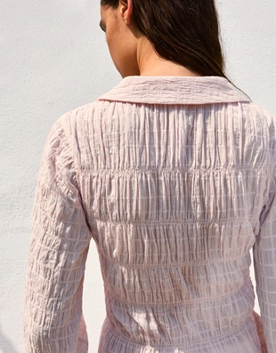 Рубашка в стиле рустик со сборками- Заказать в России