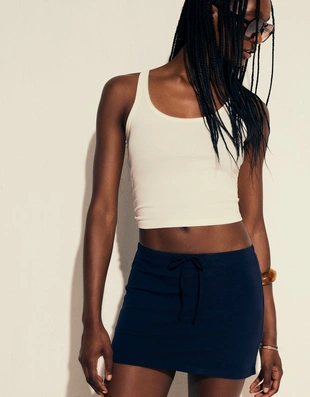 Юбка-шорты с поясом на завязках- Заказать в России