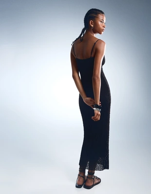 Платье миди с кружевом- Заказать в России