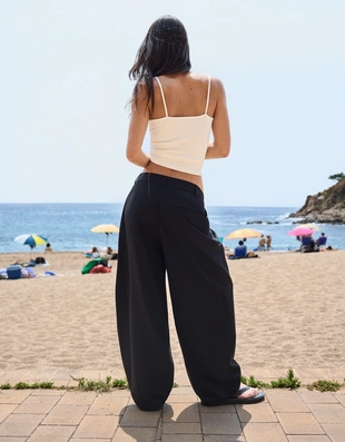 Брюки с поясом на запахе- Заказать в России