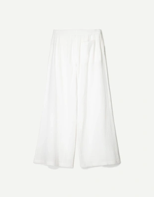 White|0104/207 - Bershka Брюки из двухслойной ткани в стиле рустик с широкими штанинами