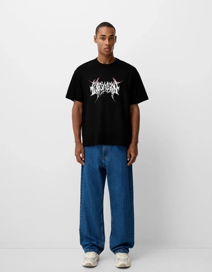 Black|2353/822 - Bershka Футболка с принтом