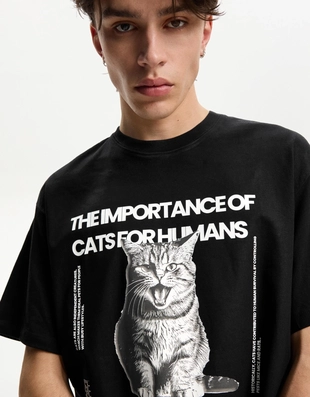 Black|2353/821 - Bershka Футболка BERSHKA WEARABLE ART