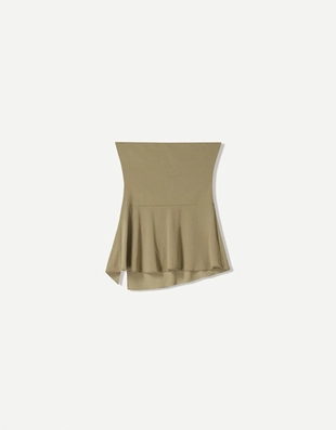 Купить Bershka Топ бандо из крепа с асимметричным низом