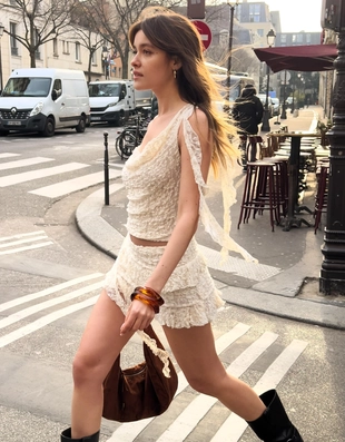 Cream|1049/187 - Bershka Мини-юбка из кружева с воланами