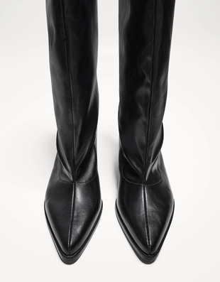 BLACK|1116/560 - Bershka Широкие сапоги на высоком каблуке