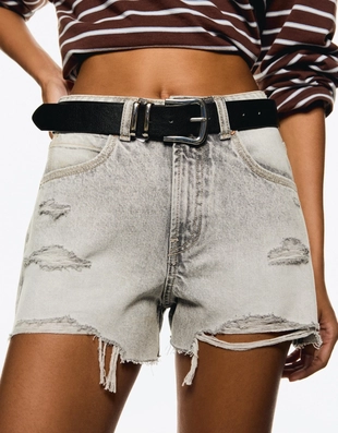 Джинсовые шорты с разрезами- Заказать в России